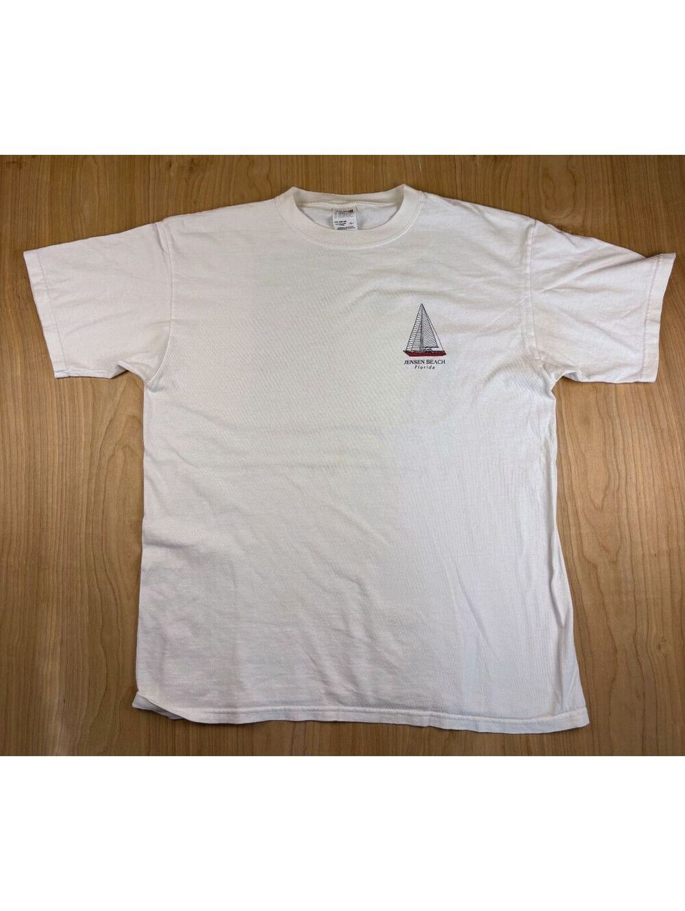 Vintage 90s Jensen Beach Florida tshirt large sailing sailboat ocean tourist